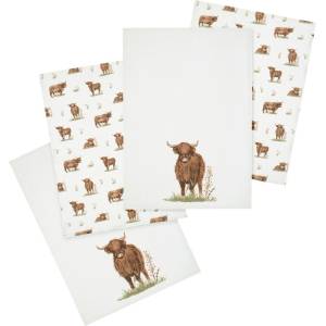 Catherine Lansfield Памучни кърпи за съдове в комплект от 4 бр. 50x70 cm Angus Highland Cow - Catherine Lansfield (KT/60644/W/TT4/NT)