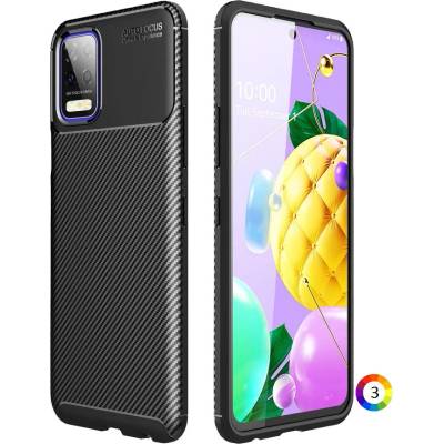 LG K42/K52/K62/Q52 Удароустойчив Carbon Fiber Калъф и Протектор