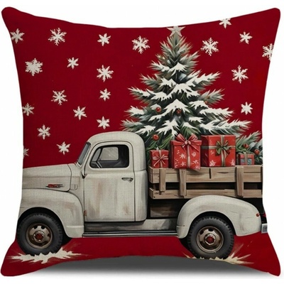 Textilomanie Vánoční TRUCKMAS červený 45 x 45 cm – Zboží Mobilmania