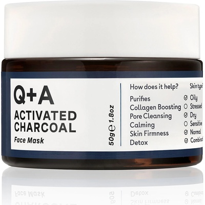 Q+A Activated Charcoal čisticí pleťová maska s aktivním uhlím 50 g