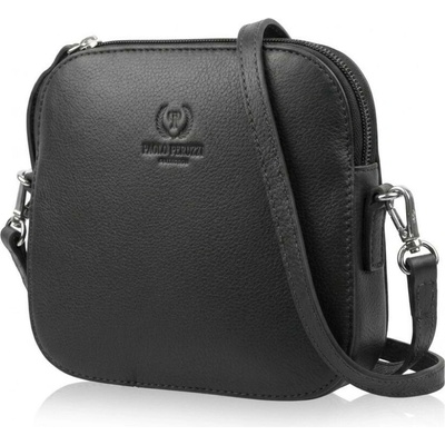 Paolo Peruzzi Černá dámská kožená crossbody kabelka Ansie