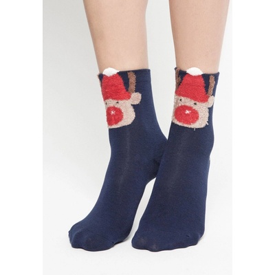 Yups Socks with teddy bear head application navy blue