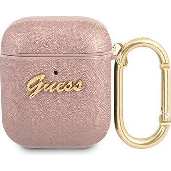 Guess Saffiano PC/PU Metal Logo puzdro pre Airpods 1/2 GUA2SASMP