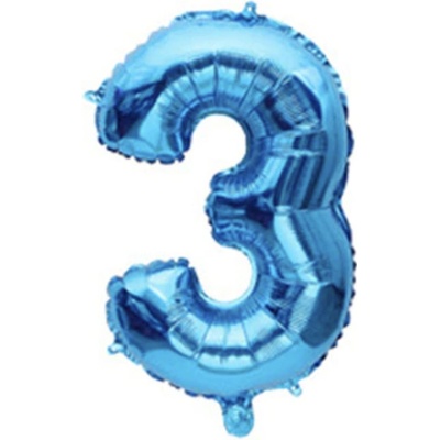 Fóliový balón čísla modré 82 cm Čísla: 3