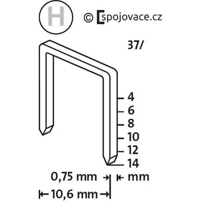 NOVUS sponky H37, 10mm, 1000ks