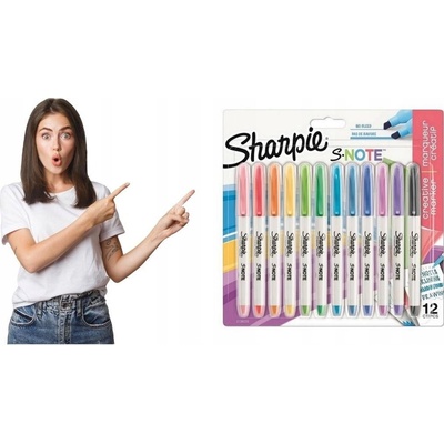 Sharpie 2138233 S-Note klinový hrot 12ks