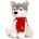 Keel Toys Keeleco, Eкологична плюшена играчка, Хъски със шал, 35 см (SX8157)
