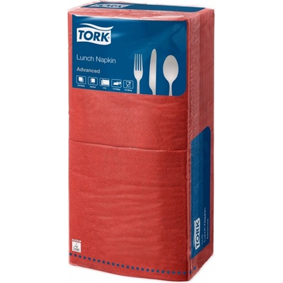 Tork obědový ubrousek červený 2V sklad 1/4 1balení 250ks 18457 33x33cm