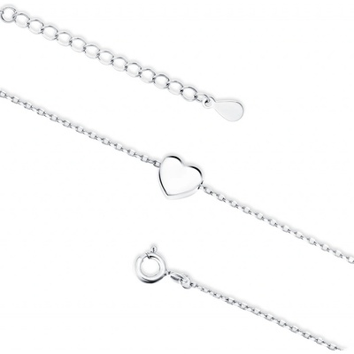Olivie stříbrný řetízek na nohu se srdíčkem 5750 – Zboží Dáma
