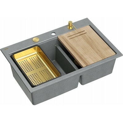 GraniteQ MARC 120 WORKSTATION strieborný kámen