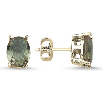 Lunica Stříbrné náušnice SULTANIT GOLD 0856