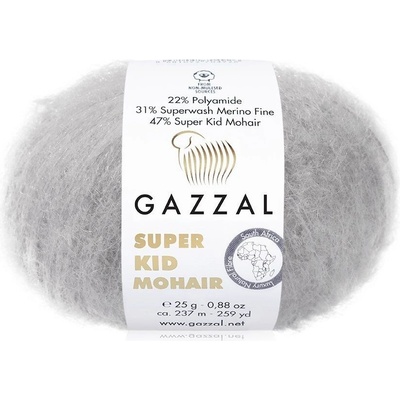 Příze Super Kid Mohair 64435 stříbrná