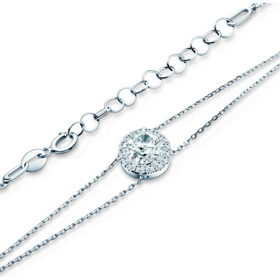 SAVICKI Náramok s príveskom biele zlato s laboratórnými diamantmi 0.5 ct 18 cm+3 cm - TIL-B-BR-050-LAB-B