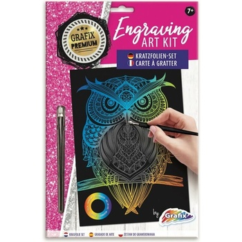 GRAFIX Dúhový škrabací obrázok Sova