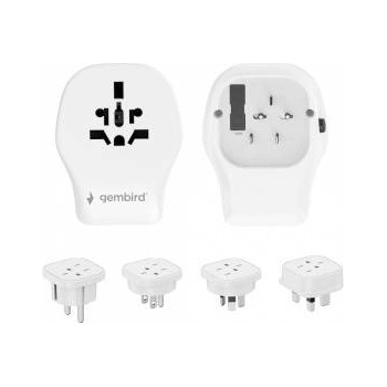 Gembird Universal travel adapter 20W white
