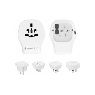 Gembird Universal travel adapter 20W white