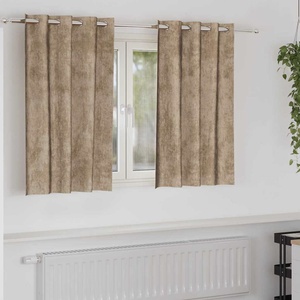 Pure Line Home Кадифени завеси в цвят таупе с метални халки, 2 бр. , 140 x 140 см