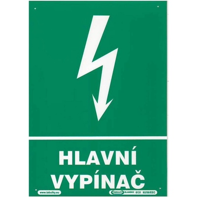Bezpečnostná tabuľka – hlavný vypínač A4 plast