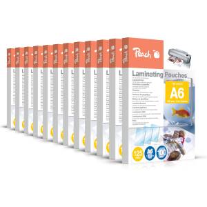 Peach laminating film A6-125 mic - 12x100 pouches - glossy - premium quality for best laminating results - compatible with devices from all brand manufacturers - PP525-0412A (PP525-0412A)