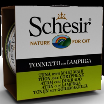 Schesir Tuna With Mahi -Консервирана храна за израснали котки с риба тон и махи махи в желе, 85 гр