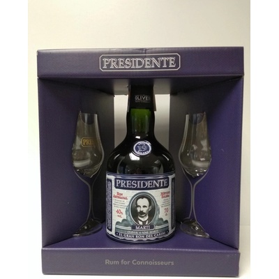 Presidente 19y 40% 0,7 l (dárkové balení 2 sklenice)