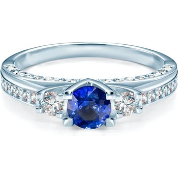 Image 1 of SAVICKI Heart of The Ocean Collection | Пръстен с три камъка: бяло злато. син сапфир