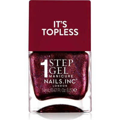 Nails Inc. It’s Topless gélový lak na nechty pre dlhotrvajúci efekt odtieň Scarlett 14 ml