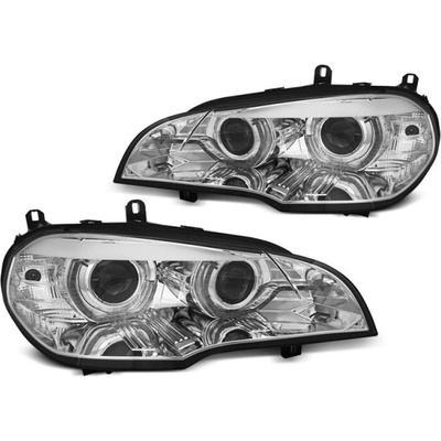 TUNING-TEC Xenon Headlights Angel Eyes Led Drl Chrome Fits Bmw X5 E70 07-10