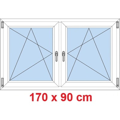 Soft Dvoukřídlé plastové okno 170x90 cm OS+OS se sloupkem Bílá