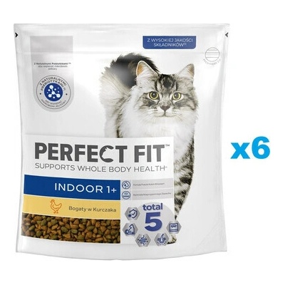 PERFECT FIT Indoor 1+ bohaté na kuracie mäso 6 x 750 g
