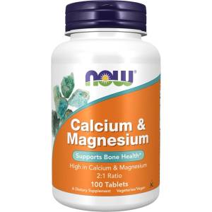 NOW NOW Calcium and Magnesium, 100 Tablets