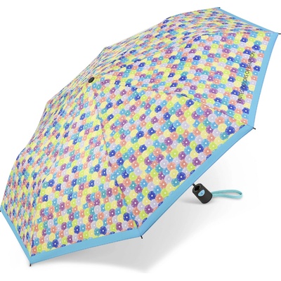 Benetton dáždnik skladací automatický Blooming Dots mini Blue