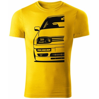 T-ričko Volkswagen Golf Mk3 Half pánske tričko oranžová čierna