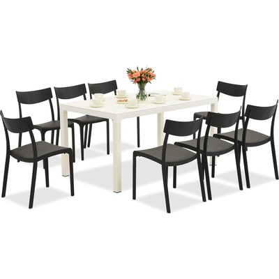 BICA Комплект градински мебели King/Provence в бяло и антрацит за 8 души Bica (BC440BL-8xBC308ANT)