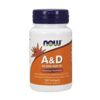 NOW Витамин А и D - Vitamin A & D 10000/400 IU - 100 дражета - NOW FOODS, NF0350