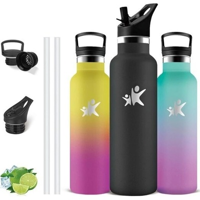 Grsta nerezová láhev na vodu 750 ml černá