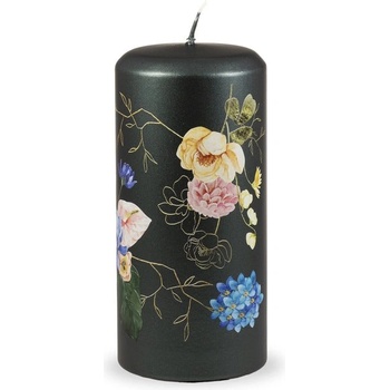 Unipar Тъмнозелена свещ , време на горене 73 h Flower Paradise - Unipar (Flower Paradise Black-Green Pillar 70x150)
