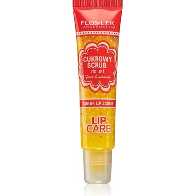 FlosLek Laboratorium Lip Care захарен пилинг за устни вкус Pera Limonera 14 гр