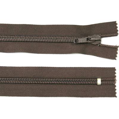 Spirálový zip no.7 nerozepínací 18cm tmavě hnědý