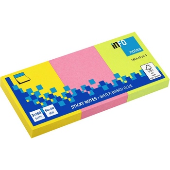 Самоз лист Info Notes Неон 50х40mm 3бр. x 100 л (1901011-58-5653-43-pk3)