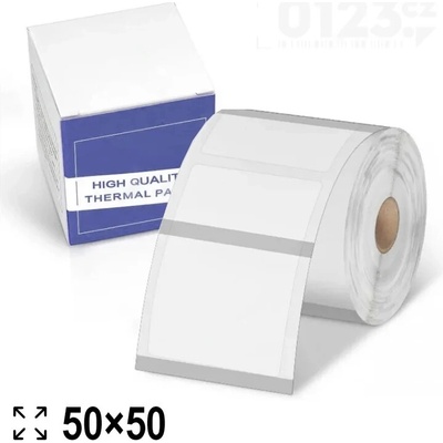 Samolepící štítky TL - čtverec 50×50mm, 300ks - transparentní