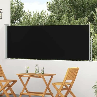 Greatstore Zatahovací boční markýza / zástěna na terasu 100 x 300 cm černá