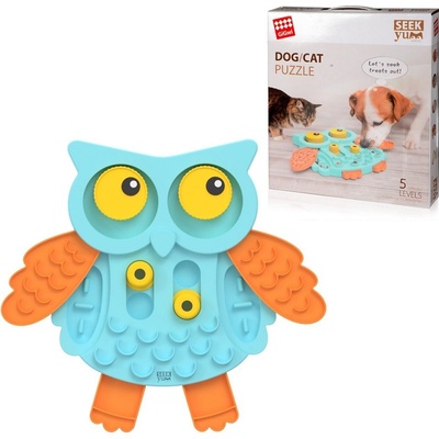 Gigwi plast Seek Yum interaktivní sova 30 x 33,5 x 4 cm