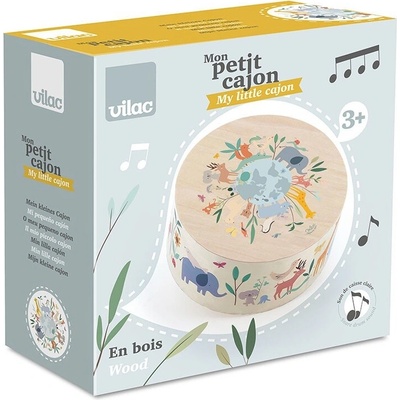 Vilac Dřevěný cajón bubínek Zvířata světa Sarah Betz – Zboží Mobilmania