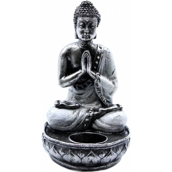 Ancient Wisdom - Svícen na čajovou svíčku - Buddha - bílý, 22 x 12,5 x 11 cm