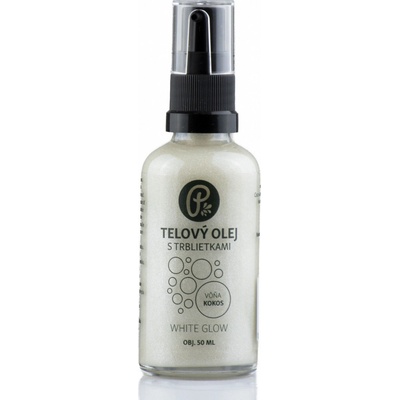 PANAKEIA WHITE GLOW - telový olej s trblietkami na telo, pleť a vlasy 50 ml Vôňa: Kokos