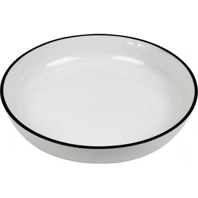 Gastrokuchyn Polohluboký porcelánový talíř Future Black rim – Ø 24 cm