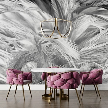 Image 1 of Art gift Фототапет сребърни пера