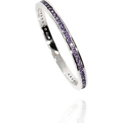 Zlatnictví Helios prsten s fialovými zirkony B49847