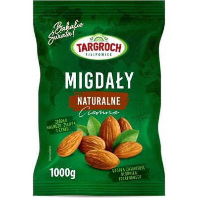 Targroch Prírodné tmavé mandle v šupke 1 kg